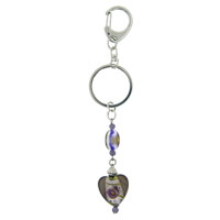 Murano Glass Jewelry - murano glass light purple bead keychain Image.