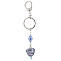 Murano Glass Jewelry - murano glass light blue bead keychain Image.