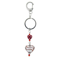 Murano Glass Jewelry - murano glass red heart keychain Image.