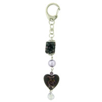Murano Glass Jewelry - murano glass purple bead keychain Image.