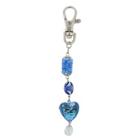 Murano Glass Jewelry - murano glass blue bead pendant charms keychain Image.