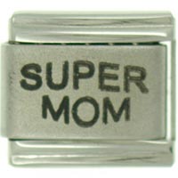 Italian Charms - laser super mom italian charm Image.