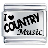 Italian Charms - i heart country music laser italian charm Image.