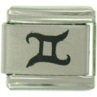 Italian Charms - gemini symbol laser italian charm Image.