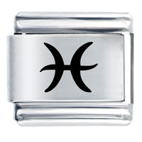 Italian Charms - pisces symbol laser italian charm Image.