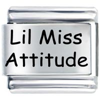 Italian Charms - laser lil miss attitude italian charm Image.