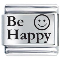 Italian Charms - be happy smile laser italian charm Image.