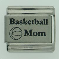 Italian Charms - basketball mom laser italian charm Image.