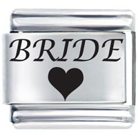 Italian Charms - bride heart laser italian charm Image.