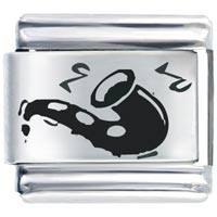 Italian Charms - noisy saxophone laser italian charm Image.