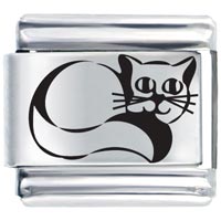 Italian Charms - laser kitty cat italian charm Image.