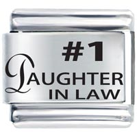 Italian Charms - #1 daughter in law laser italian charm Image.