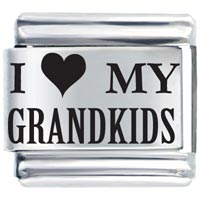 Italian Charms - laser i heart my grandkids italian charm Image.