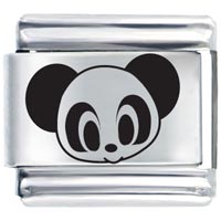 Italian Charms - panda bear face laser italian charm Image.