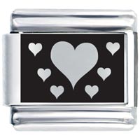 Italian Charms - heart cluster laser italian charm Image.