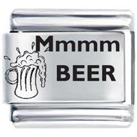 Italian Charms - mmmm beer laser italian charm Image.