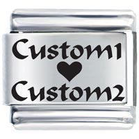 L_AA0003: custom heart love laser italian charm Image.