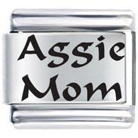 Italian Charms - aggie mom laser italian charm Image.