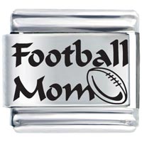 Italian Charms - football mom laser italian charm Image.