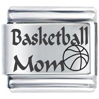 Italian Charms - art font basketball mom laser italian charm Image.