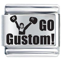 Italian Charms - go cheerleader custom laser italian charm Image.