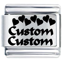 Italian Charms - custom heart laser italian charm Image.