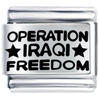 Italian Charms - operation iraq laser italian charm Image.