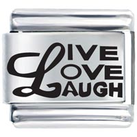 Italian Charms - l live love laugh laser italian charm Image.