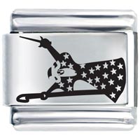 Italian Charms - wizard hands raised laser italian charm Image.