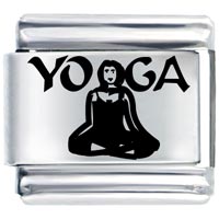 Italian Charms - laser yoga italian charm Image.