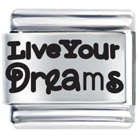 Italian Charms - art font live your dreams laser italian charm Image.