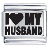 Italian Charms - laser i heart my husband italian charm Image.
