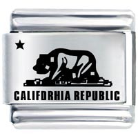 Italian Charms - california republic laser italian charm Image.