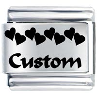 Italian Charms - heart custom laser italian charm Image.
