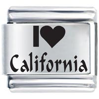 Italian Charms - i heart california laser italian charm Image.