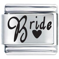 Italian Charms - heart bride laser italian charm Image.