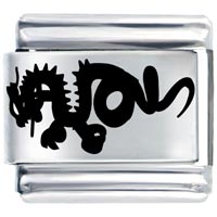 Italian Charms - irate dragon laser italian charm Image.