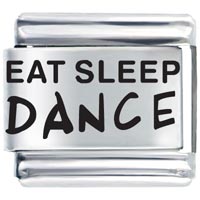 Italian Charms - eat sleep dance laser italian charm Image.