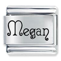 Italian Charms - acadian font megan laser italian charm Image.