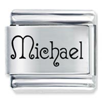 Italian Charms - acadian font name michael laser italian charm Image.