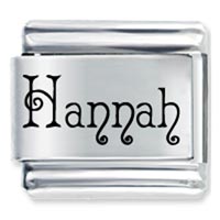 Italian Charms - acadian font name hannah laser italian charm Image.