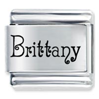 Italian Charms - acadian font name brittany laser italian charm Image.