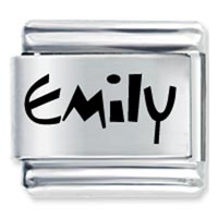 Italian Charms - ren &amp; stimpy font name emily laser italian charm Image.