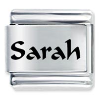 Italian Charms - calligrapher regular font name sarah laser italian charm Image.