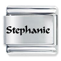 Italian Charms - calligrapher regular font name stephanie laser italian charm Image.