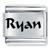 Italian Charms - calligrapher regular font name ryan laser italian charm Image.