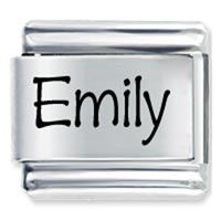 Italian Charms - zipty do font name emily laser italian charm Image.