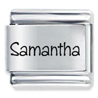 Italian Charms - zipty do font name samantha laser italian charm Image.