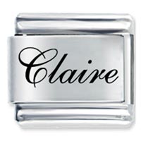 Italian Charms - edwardian script font name claire laser italian charm Image.