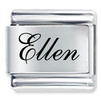 Italian Charms - edwardian script font name ellen laser italian charm Image.